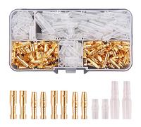 Kinstecks 200PCS Kit connettori Proiettile da 3,9 mm Bullet Oro Terminali Filo Maschio e Femmina Connettore con Coperchio Isolante per Moto Auto Barche Strumenti elettrici