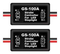 Kinstecks 2PCS LED Flash Stroboscopio Controller Luce freno Flasher Luce freno Modulo strobo per motocicli Auto camion (solo per LED)
