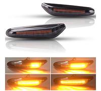 Kinstecks 2PCS LED Indicatore di direzione laterale Indicatore di direzione a flusso luminoso B-M-W 1 3 5 Serie E81 E82 E87 E88 E90 E91 E92 E93 E46 NUR BJ E60 E61 X3 E83