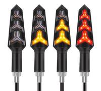 Kinstecks 4PCS Indicatori di moto Indicatori di direzione a scorrimento Indicatori di direzione per moto Luci di marcia diurna Luci di stop 12V per moto