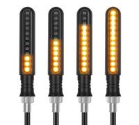 Kinstecks 4PCS Indicatori Moto Indicatori di direzione a Flusso Continuo Indicatori di direzione Moto 12V per Moto Motorino Scooter Quad Cruiser off Road LED Ambra