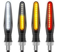 Kinstecks 4PCS Indicatori di direzione per Moto Indicatori di direzione per Moto Indicatori di direzione per Moto Luci di Marcia Diurna Luci di Stop 12V per Moto LED Ambra Bianco Rosso