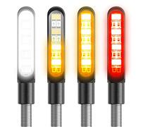 Kinstecks 4PCS Indicatori di Motociclette - Segnali di Svolta a Flusso, Luci di Marcia Diurna e Freno 12V 16LED per Moto