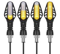 Kinstecks 4PCS Mini Frecce per Motocicletta Luci di Direzione a LED Scorrevole 12V per Moto Scooter Quad Cruiser Harley Kawasaki Yamaha Suzuki Off-Road
