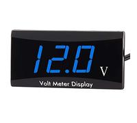 Kinstecks [Versione migliorata] Moto Voltmetro DC 12V Digital Voltmetro Indicatore Display LED Tensione Meter per Moto Auto Batteria Tensione Monitor-Blu