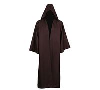 kinstell Uniforme con Cappuccio Robe Cavaliere Abiti Tunica Nera Uniforme Completo Halloween Darth Con Cappuccio Accappatoio Mantello Cosplay Costume