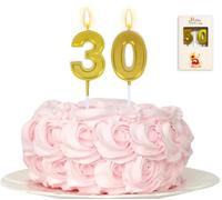 Kinsynko Candele per 30° compleanno, numero 30, decorazione per torta di compleanno per trent'anni, compleanno, matrimonio, anniversario, festa
