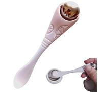 KINTEGOOD Mini massaggiatore 2 in 1 con cucchiaio per crema, rullo per ghiaccio in acciaio inox, per viso, occhiaie e sollievo dal gonfiore