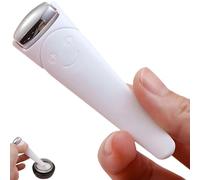 KINTEGOOD Mini rullo di ghiaccio per viso e occhi, strumento portatile per massaggio facciale in acciaio inox, con cucchiaio per crema per viaggi, occhiaie e sollievo dal gonfiore, bianco