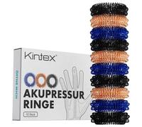 Kintex Anelli per agopressione, 10 pezzi - 3 colori, massaggio con le dita, anelli per massaggio, agopressione, sollievo dallo stress, rilassamento