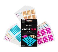 Kintex Cross Tape - Nastro Kinesiologico Autoadesivo, Delicato Sulla Pelle e Impermeabile - Nastro a Griglia per Dolori e Trigger Point - Confezione da 102 - vari colori e dimensioni