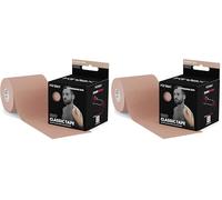 Kintex Kinesiology Tape Classic, 7,5 cm x 5 m, Nastro Extra Largo, Delicato sulla Pelle e Impermeabile, Nastro kinesiologico, Nastro fisioterapico, per Sport e Fisioterapia (Beige) (Confezione da 2)
