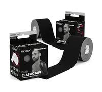 Kintex | Nastro Kinesiologico Classico | 5cm x 5m | Delicato sulla Pelle, Impermeabile e Traspirante | Tape Elastico Professionale per Sport e Fisioterapia | 2 Rotoli (Nero)