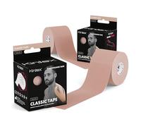 Kintex | Nastro Kinesiologico Classico | 5cm x 5m | Delicato sulla Pelle, Impermeabile e Traspirante | Tape Elastico Professionale per Sport e Fisioterapia | 2 Rotoli (Beige)