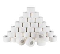 Kintex Sport Tape PRO - set di 2 o set di 32, non elastico, 100% cotone, 3,8 cm x 10 m, strappabile, delicato sulla pelle, stabilizzazione per ginocchia/mani/dita, bianco (32 Rotoli)