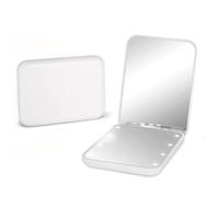Kintion Specchio compatto con luce a LED, ingrandimento 1X/3X, portatile, pieghevole