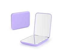 Kintion Specchio tascabile, 1X/3X LED, da viaggio, piccolo, viola