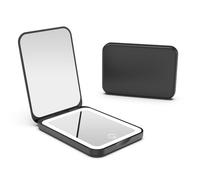 Kintion Specchio tascabile, ricaricabile, ingrandimento 1X/3X, LED, compatto, da viaggio, per il trucco, per borsa, 3 colori, dimmerabile, pieghevole, portatile, piccolo specchio illuminato per donne