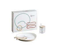 KINTO Set di stoviglie 4 pezzi avorio BONBO 26399 piatto paglia tazza cucchia...