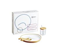 KINTO Set di stoviglie 4 pezzi giallo BONBO 26387 piatto paglia tazza cucchia...