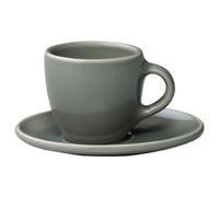 KINTO TOPO Tazza e Piattino Grigio 80ml Porcellana Espresso Giappone Lavastov...