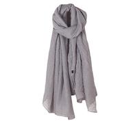 KINTRADE Tinta Unita Sciarpa Lunga da Donna avvolta in Lino Cotone retrò Scialle Grande Hijab Elegante Sciarpa Grigio