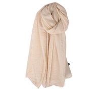 KINTRADE Tinta Unita Sciarpa Lunga da Donna avvolta in Lino Cotone retrò Scialle Grande Hijab Elegante Sciarpa Beige