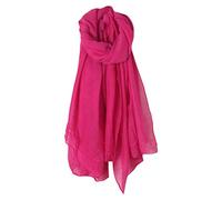 KINTRADE Tinta Unita Sciarpa Lunga da Donna avvolta in Lino di Cotone retrò Grande Scialle Hijab Elegante Sciarpa Rose Red