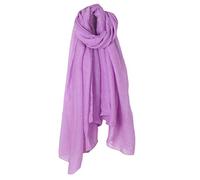 KINTRADE Tinta Unita Sciarpa Lunga da Donna avvolta in Lino di Cotone retrò Scialle Grande Hijab Elegante Sciarpa Viola Chiaro