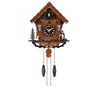 Kintrot Orologio a cucù: tradizionale orologio al quarzo in legno fatto a mano della Foresta Nera per parete antico decrorazione con controllo del volume, 12 melodie, sensore notturno e uccello canto