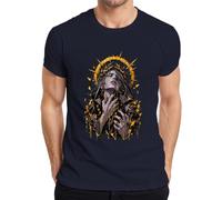 Kintsugi Dea Golden Tears Giappone Y2K Maglietta da uomo, blu navy, S