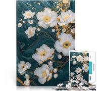Kintsugi Fiori Bianchi Puzzle 1000 pezzi per adolescenti Giocattoli che creano dipendenza e sfidano l'intelligenza del cervello Lista dei desideri con Babbo Natale 38x26cm