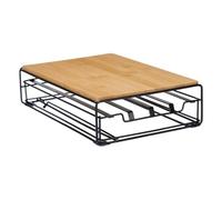 Kinvara Organizzatore di Capsule di caffè Nero Naturale Metallo bambù 21 x 57 x 8,5 cm