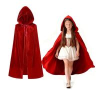 Kinwers Costume Halloween Bambino,Mantello Rosso Con Cappuccio Vestito Strega Dracula Velluto Vampiro fur 6-10 anni