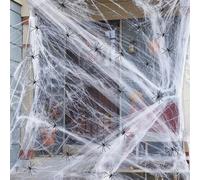 Kinwers Ragnatele Halloween 300g,50 Ragni Finte Decorazioni Halloween Horror All'aperto