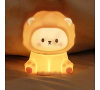 KinYiLO Luce notturna a forma di leone per bambini, simpatica lampada a | Dimmerabile a 3 luminosità, in morbido silicone, spegnimento automatico in 30 minuti, controllo touch