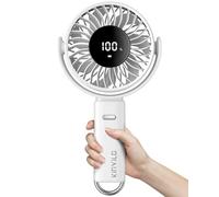 KinYiLO Ventilatore portatile ultra grande da 6,5 pollici (altezza 30,8 cm, pala della ventola da 16 cm, 500 g / 1.1 lbs, più grande del normale ventilatore a mano, forte flusso d'aria, batteria 6000