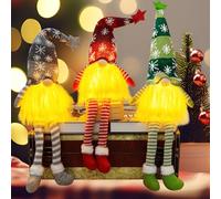 Kinyoda Gnomi Natalizi, 3 Pezzi Gnomo Natalizio Luminosi, Natalizia Gnomo Decorazione, Elfo Babbo Natale Peluche per Decorazioni Natalizie, Gnomi Natale Con Cappello per Addobbi Natalizi Casa Tavolo