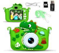 Kinyoda Macchina Fotografica Bambini, 2.0 Pollici Schermo Fotocamera Bambini 1080P HD Fotocamera con 32 GB, Regalo Giocattolo di Natale & Compleanno per Ragazze Ragazzi da 3-12 Anni (Verde)