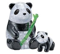 Kinzel-59179 Cuore HCM Kinzel Puzzle 3D Crystal Pandapaar, Colore Grigio/Nero, 51 Teile, ca. 12 cm, 59179