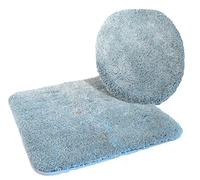 Kinzler J-10053/17 da Bagno in Microfibra 2 Teilig, WC-Copri tavoletta WC 47 x 50 cm, e Tappetino 50 x 55 cm, Colore Azzurro