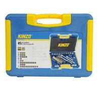 Kinzo 29633 - Valigetta con chiave a cricchetto e inserti, 45 pezzi