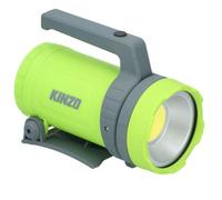 Kinzo Faro a mano - torcia con manico e clip - torcia grande con tecnologia COB e 500 lumen - faretto manuale - faro di ricerca - verde