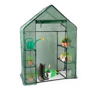 Kinzo Serra da giardino 143 x 73 x 195 cm - Serra da giardino a 6 piani - Serra compatta per coltivare ortaggi e piante - Trasparente e Verde