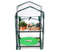 Kinzo Serra da giardino, 45 x 50 x 80 cm, mini serra con 2 ripiani, resistente alle intemperie e trasparente
