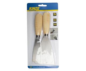 Kinzo Set 2 Spatole Spatola Stecca Per Pittori Per Spalmare Stucco O colori. Essenziale Per Tutti I Lavori Hobby E Fai Da Te. Uomoici In Legno. Larghezza 30 E 74 Mm