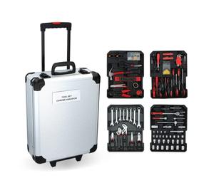 KINZO Tool Box 187 Piece Tool Box Tool Set Tool Trolley Chrome Vanadium Steel Black