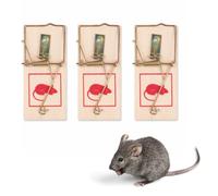Kinzo Trappole per Topi Set da 3 Pezzi - Trappola con Meccanismo a Scatto - Controllo dei Parassiti per Topi - Repellente per Topi - Legno