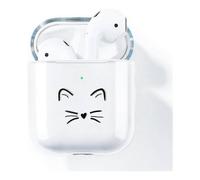 KINZON Chat Coque Custodia AirPods, compatibile con AirPods 2 & 1 Coques Silicone Transparente Housse Protection Etui Coque AirPods Case Coq