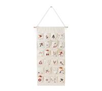 Kioball Calendario di Natale in Tessuto con Tasche, Calendario del Conto alla Rovescia di 24 Giorni, Borsa Portaoggetti Appesa per Le Vacanze di Natale, Decorazione da Parete per La Casa